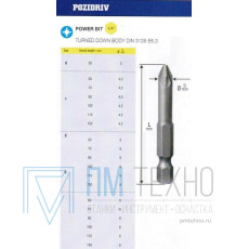 Биты крестовые PZ3х150мм CrV цилиндрические DIN3126 хвостовик Е1/4 