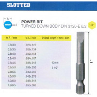 Биты шлицевые SL 4,0х0,8х 90мм CrV DIN3126 хв-к Е1/4 