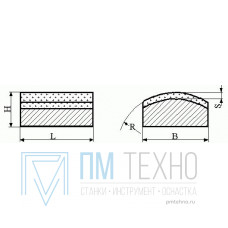 Брусок хонинговальный тип АБХ 100х 4х3х1,5 R10 АСМ 14/10 100% М2-01, 2,6 карат