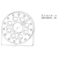 Диск Делительный d 250х120х 15 число делений 24 под паз 12мм (7036-2204) (восстановленный)