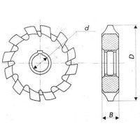 Фреза m 1,0 №4 50х19х4,0 Р6М5 20 град, Z=14