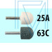 Головка абразивная 25х32х6 FW(ГШЦ) 25А F60(25Н) O(СТ1) с хвостовиком 