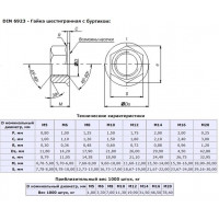 Гайка шестигранная с буртиком М10 DIN6923 оцинкованная.