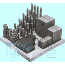 Набор клиновых ступенчатых прижимов из 50-ти предм., паз13,7мм М12х1,75 на дер. подст. (YT-0404) 