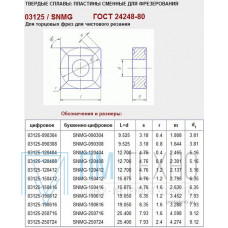 Пластина SNMG  - 150616  GR NC3020 квадратная dвн=6мм (03125)  со стружколомом