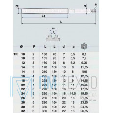 Метчик TR18,0 х 2,0  м/р.Р6М5 для трапецеидальной резьбы