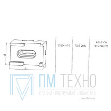 Опора Прямоугольная  90х 60х 25 под паз 12мм (7035-2031) ГОСТ15254-70 (восст.)