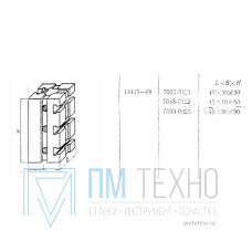 Опора прямоугольная  45х 30х 60 с Т-образными пазами 8мм (7033-0322) ГОСТ14415-69 (восстановленная)