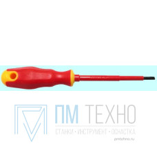 Отвертка Шлицевая 190 х 0,8 х 4мм (р.ч. 100мм) диэлектрическая (1000В) с магн. након. 
