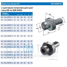 Патрон Цанговый с хвостовиком VDI 40 - Е4-40х75 для станков c ЧПУ  под цанги ЕR40 (Е4-40х40) 