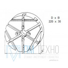 Плита Круглая d 220х 30 с радиально-поперечным расположением Т-образных пазов 12мм (ДСП-7) (восстановленная)