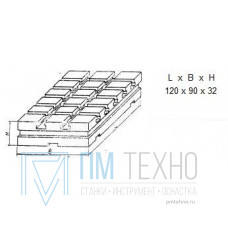 Плита Прямоугольная 120х 90х32 с Т-образными пазами 8мм (ДСПМ-1-02) (восстановленная)
