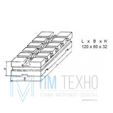 Плита Прямоугольная 120х 60х32 с Т-образными пазами 8мм (В-9470) (восстановленная)