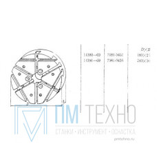 Плита Круглая d 240х 30 с радиально-поперечным расположением Т-обр.пазов 8мм (7081-0436)ГОСТ14381-69(восстановленная)