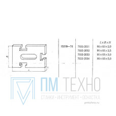Прокладка прямоугольная 90х60х 2,5 с 3-мя Т-образными пазами 12мм (7033-2132) ГОСТ15218-70 (восстановленная)