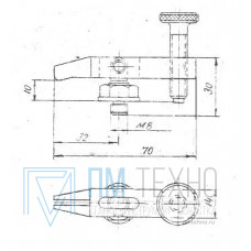 Прижим-качалка  70х 30х 10 с прорезью и резьбовым концом стержня М8 (ДСПМ8-07)