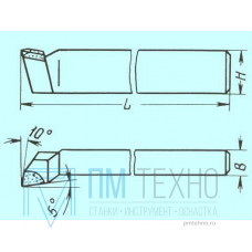 Резец Подрезной отогнутый 16х10х100 Р6АМ5