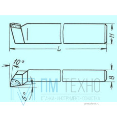 Резец Подрезной отогнутый 16х16х120 Р6М5 (напайные)