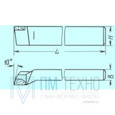 Резец Проходной упорный отогнутый 16х12х100 Т5К10