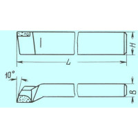 Резец Проходной упорный отогнутый 16х10х110 Т5К10
