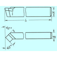 Резец Проходной отогнутый 32х20х170 тв. сплав (без маркировки марки сплава)