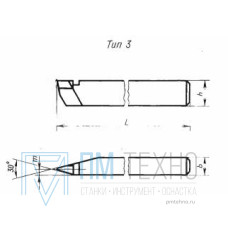 Резец Резьбовой  25х16х140 Т5К10 для наружной трапецеидальной резьбы S=6