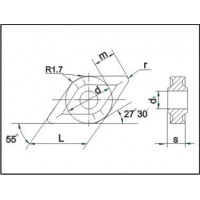 Пластина DNMG - 150608-46  МС121 ромбическая(55) dвн=5мм (13125) со стружколомом на 2-х сторонах