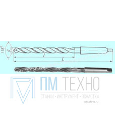 Сверло d 53,0х280х500 к/х Р6М5