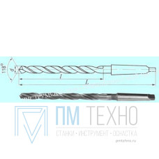 Сверло d 10,0х120х200 к/х Р6М5