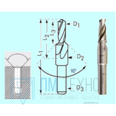 Сверло М16 (D18,0 и d14,0)  90° ц/х Р6АМ5 