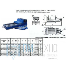 Тиски Станочные 250мм чугунные поворотные ГМ-7225П-02 (Гомель)