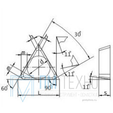 Пластина TPКN  -  2204PDR МР4 трехгранная (01371) гладкая без отверстия