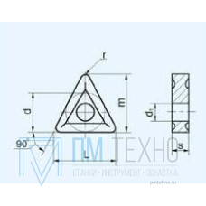 Пластина TNMG  - 220412 СТ25М трехгранная dвн=5мм (01125)  с 2-х сторонним стружколомом