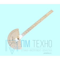 Угломер-транспортир (линейка с метрич. шкал.) 0-180° линейка L195мм 